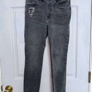 Good American Gray Distressed Skinny Jeans